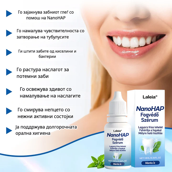 Laleia® NanoHAP Серум за заштита на заби ги пополнува микроскопските оштетувања