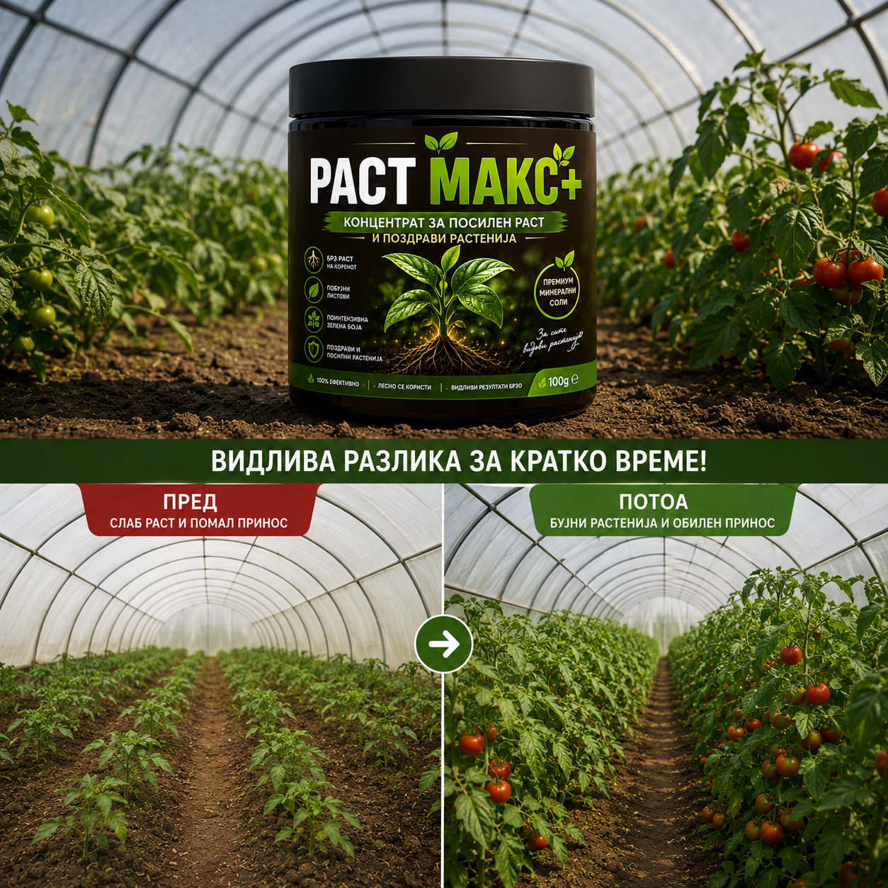 🌿 РАСТ МАКС+ КОНЦЕНТРАТ ЗА ПОСИЛЕН РАСТ, ПОБУЈНО ЦВЕТАЊЕ И ПОБОГАТ РОД