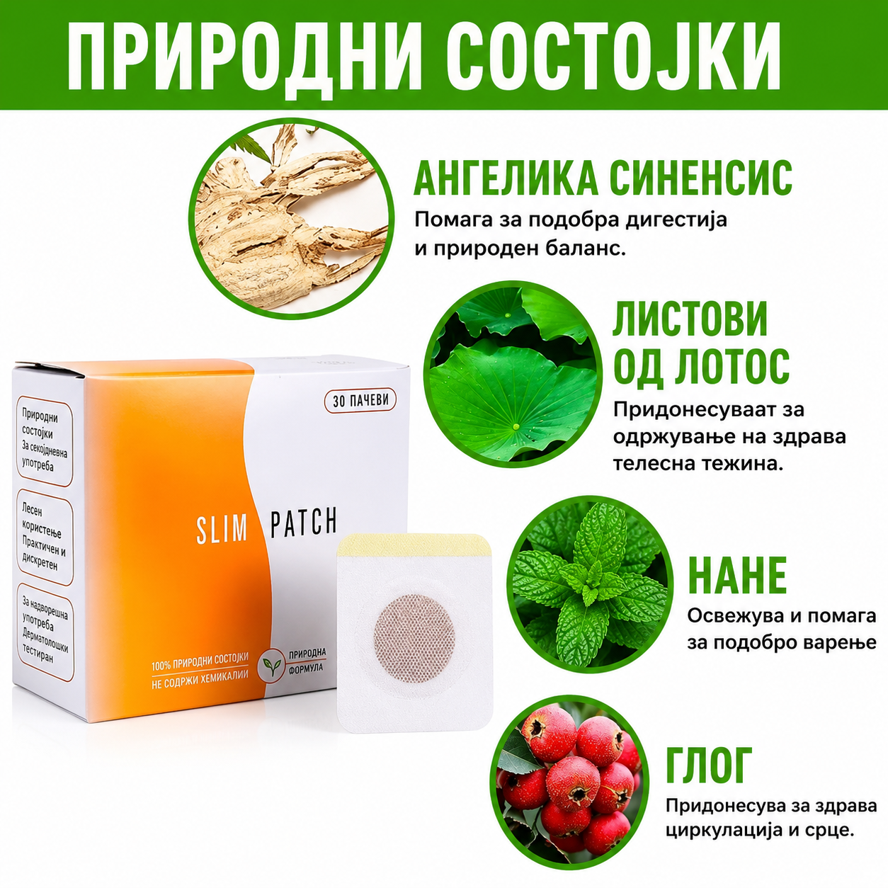 ⭐ Slim Patch GLP-1 – Природни фластери за поддршка при слабеење (30 парчиња)