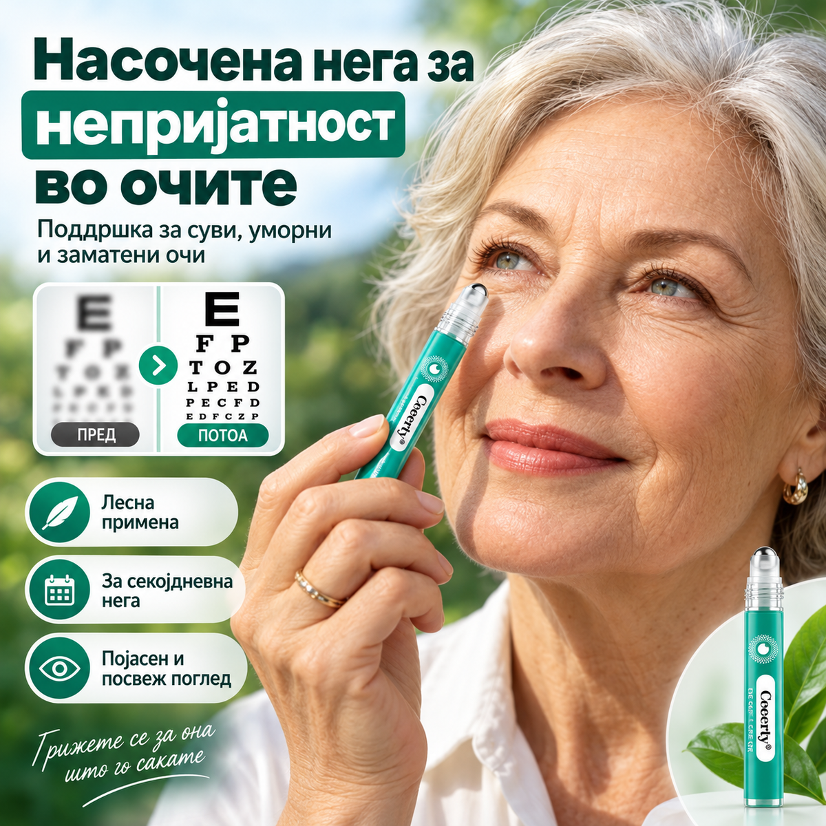 OptiClear™ Nano Eye Roller — АКО ВИДОТ ТИ СТАНУВА ПОЗАМАТЕН И СИТНИТЕ БУКВИ ВЕЌЕ НЕ СЕ КАКО ПОРАНО, НЕ ЧЕКАЈ ДА СТАНЕ УШТЕ ПОИЗРАЗЕНО