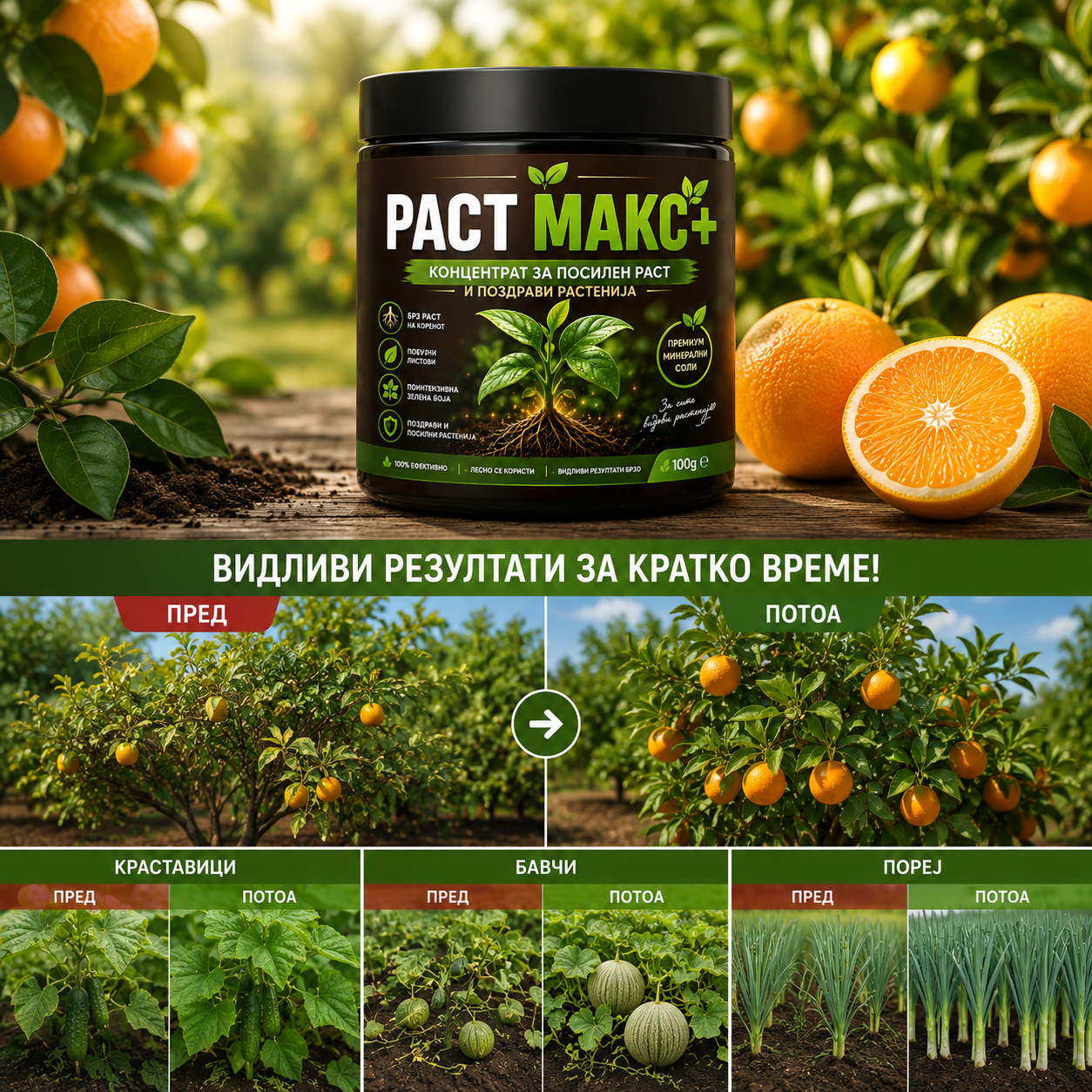 🌿 РАСТ МАКС+ КОНЦЕНТРАТ ЗА ПОСИЛЕН РАСТ, ПОБУЈНО ЦВЕТАЊЕ И ПОБОГАТ РОД