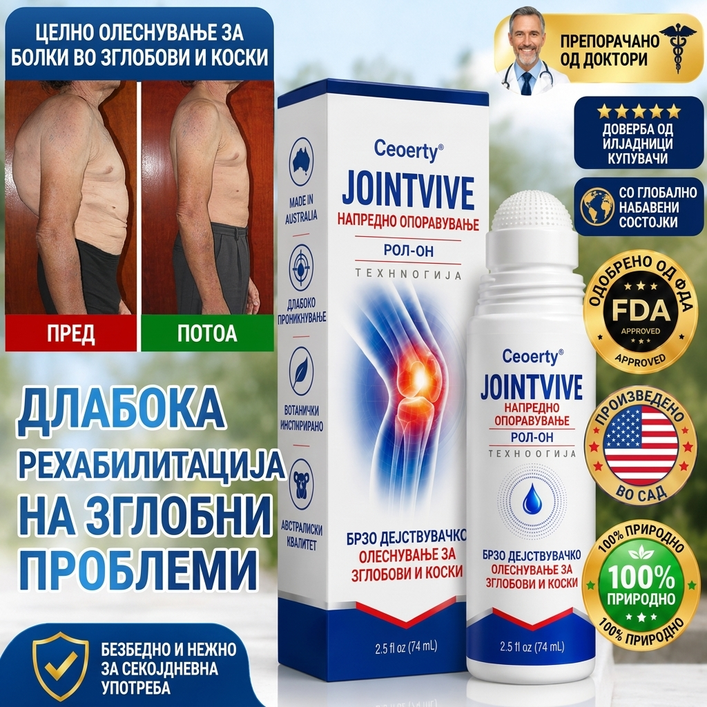 Ceoerty® JointVive – Напреден Рол-Он за Длабинска Регенерација и Олеснување на Зглобовите (0.05mm Микроиглички)product_vendor#100% ЕФИКАСНОJOINTVIVE-1PCCeoerty® JointVive – Напреден Рол-Он за Длабинска Регенерација и Олеснување на Зглобовите (0.05mm Микроиглички)# - 100% ЕФИКАСНО